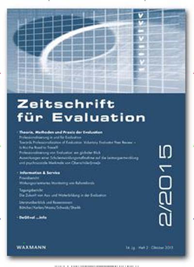 Titelbild von Zeitschrift für Evaluation - ZfEv. Diese Zeitschrift und viele weitere Wissenschaftsmagazine als Abo oder epaper bei United Kiosk online kaufen.
