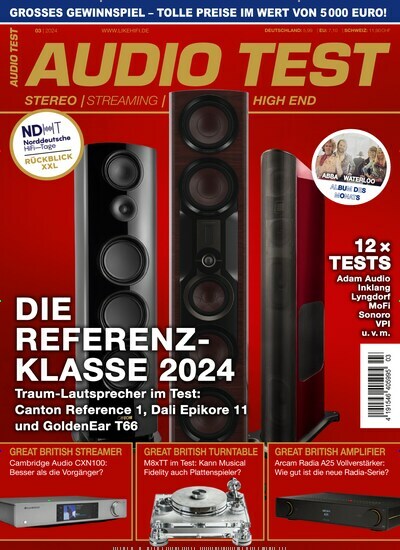 Titelbild der Ausgabe 3/2024 von Audio Test. Diese Zeitschrift und viele weitere Audiomagazine, Filmmagazine und Fotozeitschriften als Abo oder epaper bei United Kiosk online kaufen.
