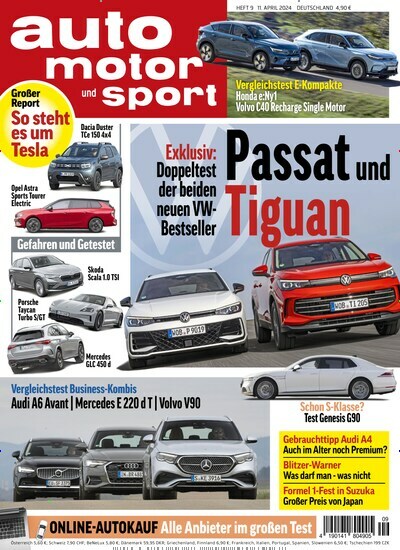 Titelbild der Ausgabe 9/2024 von auto motor und sport. Diese Zeitschrift und viele weitere Automagazine und Motorradzeitschriften als Abo oder epaper bei United Kiosk online kaufen.