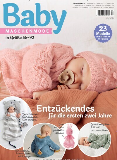 Titelbild der Ausgabe 60/2024 von Baby Maschenmode. Diese Zeitschrift und viele weitere Modemagazine und DIY-Magazine als Abo oder epaper bei United Kiosk online kaufen.