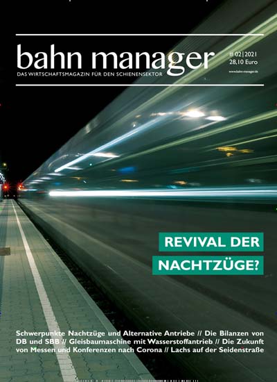 Titelbild der Ausgabe 2/2021 von bahn manager. Diese Zeitschrift und viele weitere Logistikmagazine und Medienmagazine als Abo oder epaper bei United Kiosk online kaufen.