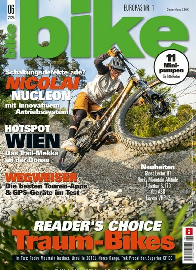 Titelbild der Ausgabe 6/2024 von bike. Diese Zeitschrift und viele weitere Sportmagazine als Abo oder epaper bei United Kiosk online kaufen.
