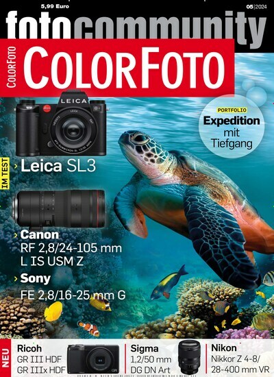 Titelbild der Ausgabe 5/2024 von ColorFoto. Diese Zeitschrift und viele weitere Audiomagazine, Filmmagazine und Fotozeitschriften als Abo oder epaper bei United Kiosk online kaufen.