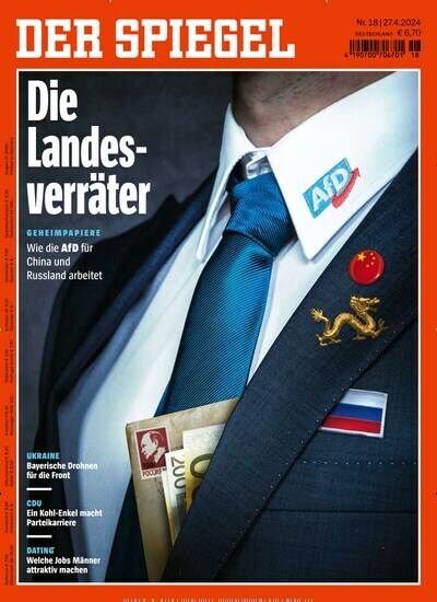 Titelbild der Ausgabe 18/2024 von Der Spiegel. Diese Zeitschrift und viele weitere Wirtschaftsmagazine und Politikmagazine als Abo oder epaper bei United Kiosk online kaufen.