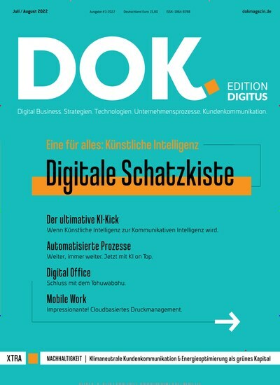 Titelbild der Ausgabe 3/2022 von DOK.magazin. Diese Zeitschrift und viele weitere Businessmagazine als Abo oder epaper bei United Kiosk online kaufen.