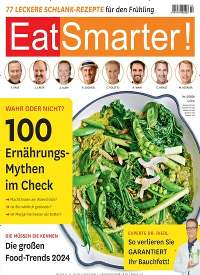 Titelbild der Ausgabe 2/2024 von EatSmarter!. Diese Zeitschrift und viele weitere Kochzeitschriften und Backzeitschriften als Abo oder epaper bei United Kiosk online kaufen.