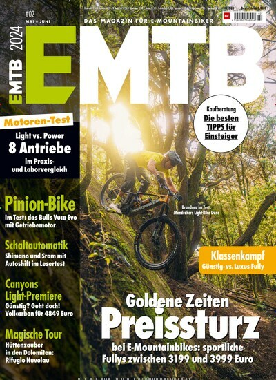 Titelbild der Ausgabe 2/2024 von EMTB. Diese Zeitschrift und viele weitere Sportmagazine als Abo oder epaper bei United Kiosk online kaufen.