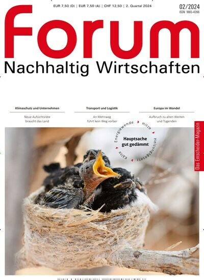 Titelbild der Ausgabe 2/2024 von forum Nachhaltig Wirtschaften. Diese Zeitschrift und viele weitere Businessmagazine als Abo oder epaper bei United Kiosk online kaufen.