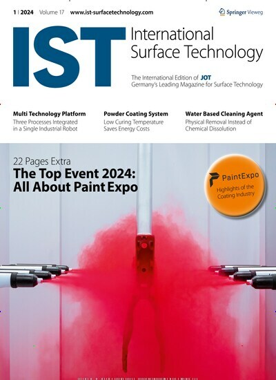 Titelbild der Ausgabe 1/2024 von IST International Surface Technology. Diese Zeitschrift und viele weitere Industriemagazine und Handwerkmagazine als Abo oder epaper bei United Kiosk online kaufen.