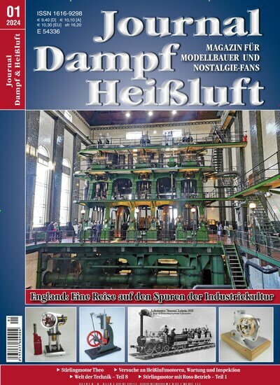Titelbild der Ausgabe 1/2024 von Journal Dampf & Heißluft. Diese Zeitschrift und viele weitere Reisemagazine, Freizeitmagazine und Wissensmagazine als Abo oder epaper bei United Kiosk online kaufen.