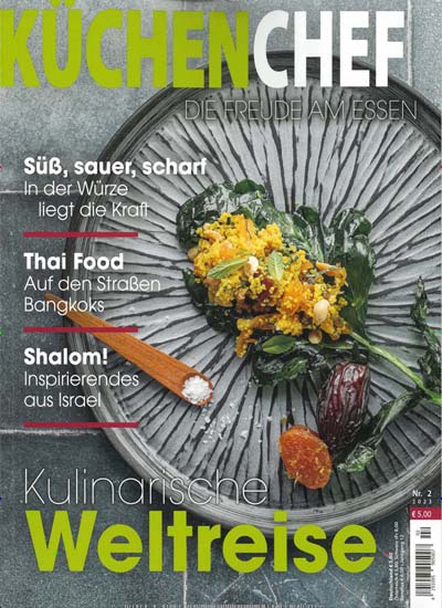Titelbild der Ausgabe 2/2023 von Küchenchef. Diese Zeitschrift und viele weitere Kochzeitschriften und Backzeitschriften als Abo oder epaper bei United Kiosk online kaufen.