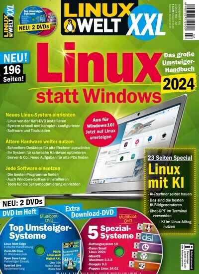 Titelbild der Ausgabe 2/2024 von LinuxWelt XXL. Diese Zeitschrift und viele weitere Audiomagazine, Filmmagazine und Fotozeitschriften als Abo oder epaper bei United Kiosk online kaufen.