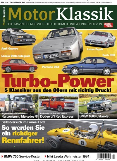 Titelbild der Ausgabe 5/2024 von Motor Klassik. Diese Zeitschrift und viele weitere Automagazine und Motorradzeitschriften als Abo oder epaper bei United Kiosk online kaufen.