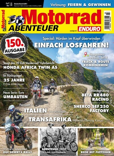 Titelbild der Ausgabe 3/2024 von Motorrad ABENTEUER. Diese Zeitschrift und viele weitere Automagazine und Motorradzeitschriften als Abo oder epaper bei United Kiosk online kaufen.