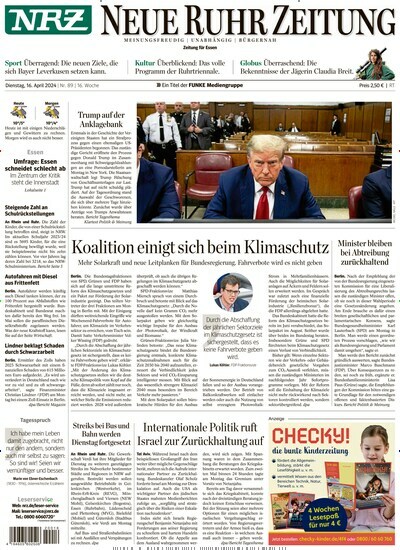 Titelbild der Ausgabe 91/2024 von Neue Ruhr Zeitung. Diese Zeitschrift und viele weitere Zeitungsabos als Abo oder epaper bei United Kiosk online kaufen.