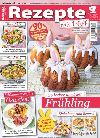 Titelbild der Ausgabe 3/2024 von Rezepte mit Pfiff. Diese Zeitschrift und viele weitere Kochzeitschriften und Backzeitschriften als Abo oder epaper bei United Kiosk online kaufen.