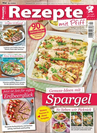 Titelbild der Ausgabe 4/2024 von Rezepte mit Pfiff. Diese Zeitschrift und viele weitere Kochzeitschriften und Backzeitschriften als Abo oder epaper bei United Kiosk online kaufen.