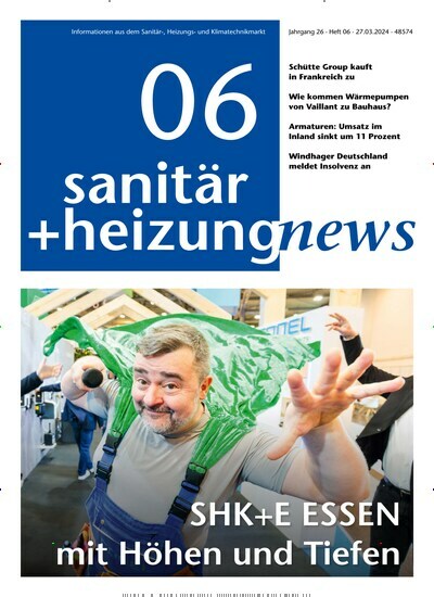 Titelbild der Ausgabe 6/2024 von sanitär + heizung news. Diese Zeitschrift und viele weitere Architekturzeitschriften und Bauzeitschriften als Abo oder epaper bei United Kiosk online kaufen.