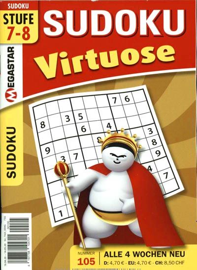 Titelbild der Ausgabe 105/2020 von Sudoku Virtuose. Diese Zeitschrift und viele weitere Groschenromane und Rätselhefte als Abo oder epaper bei United Kiosk online kaufen.