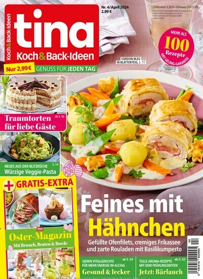 Titelbild der Ausgabe 4/2024 von Tina Koch & Backideen. Diese Zeitschrift und viele weitere Kochzeitschriften und Backzeitschriften als Abo oder epaper bei United Kiosk online kaufen.