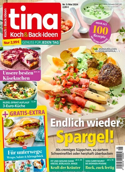Titelbild der Ausgabe 5/2024 von Tina Koch & Backideen. Diese Zeitschrift und viele weitere Kochzeitschriften und Backzeitschriften als Abo oder epaper bei United Kiosk online kaufen.