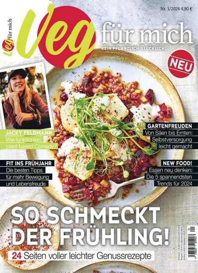 Titelbild der Ausgabe 1/2024 von Veg für mich. Diese Zeitschrift und viele weitere Kochzeitschriften und Backzeitschriften als Abo oder epaper bei United Kiosk online kaufen.