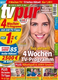Titelbild der Ausgabe 5/2024 von TV pur. Diese Zeitschrift und viele weitere Programmzeitschriften als Abo oder epaper bei United Kiosk online kaufen.
