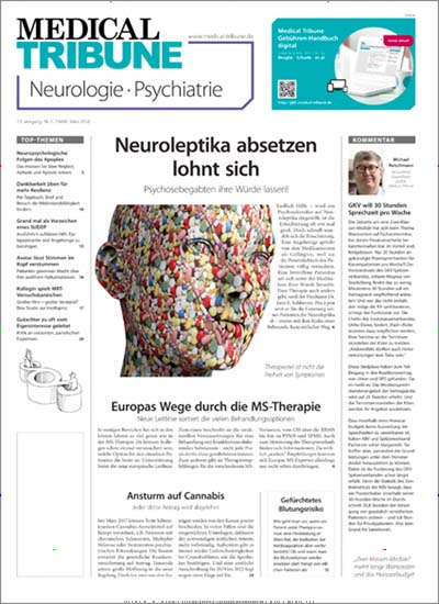 Titelbild von Medical Tribune Neurologie Psychiatrie. Diese Zeitschrift und viele weitere Pflegezeitschriften und medizinische Fachzeitschriften als Abo oder epaper bei United Kiosk online kaufen.