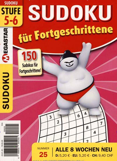 Titelbild der Ausgabe 25/2020 von 150 Sudoku für Fortgeschrittene. Diese Zeitschrift und viele weitere Groschenromane und Rätselhefte als Abo oder epaper bei United Kiosk online kaufen.