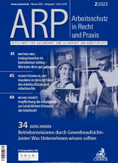 Titelbild der Ausgabe 3/2024 von Arbeitsschutz in Recht und Praxis (ARP). Diese Zeitschrift und viele weitere Businessmagazine als Abo oder epaper bei United Kiosk online kaufen.