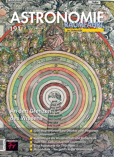 Titelbild der Ausgabe 1/2024 von Astronomie + Raumfahrt. Diese Zeitschrift und viele weitere Wissenschaftsmagazine als Abo oder epaper bei United Kiosk online kaufen.