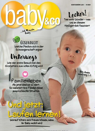 Titelbild der Ausgabe 1/2024 von Baby & Co.. Diese Zeitschrift und viele weitere Elternzeitschriften und Tierzeitschriften als Abo oder epaper bei United Kiosk online kaufen.