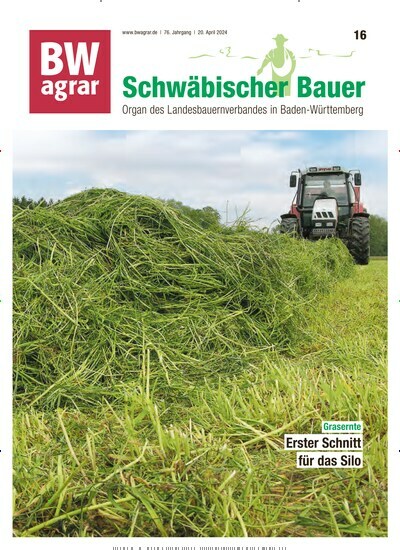 Titelbild der Ausgabe 16/2024 von BWagrar Schwäbischer Bauer. Diese Zeitschrift und viele weitere Naturzeitschriften, Landwirtschaftszeitungen und Umweltmagazine als Abo oder epaper bei United Kiosk online kaufen.