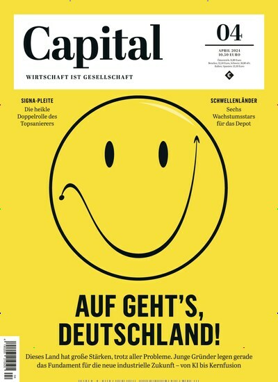 Titelbild der Ausgabe 4/2024 von Capital. Diese Zeitschrift und viele weitere Wirtschaftsmagazine und Politikmagazine als Abo oder epaper bei United Kiosk online kaufen.
