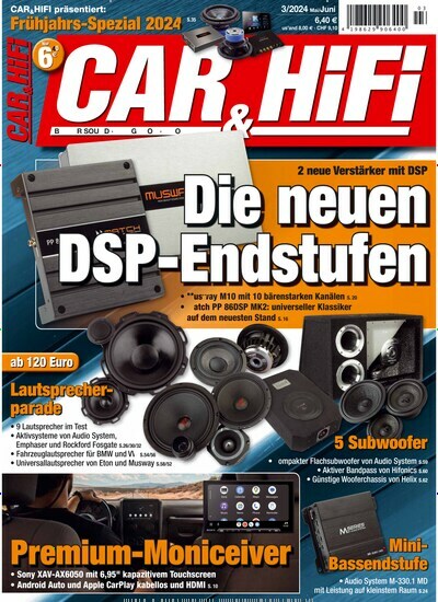 Titelbild der Ausgabe 3/2024 von Car & Hifi. Diese Zeitschrift und viele weitere Audiomagazine, Filmmagazine und Fotozeitschriften als Abo oder epaper bei United Kiosk online kaufen.