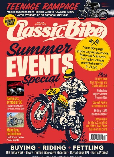 Titelbild der Ausgabe 4/2024 von Classic Bike. Diese Zeitschrift und viele weitere Automagazine und Motorradzeitschriften als Abo oder epaper bei United Kiosk online kaufen.