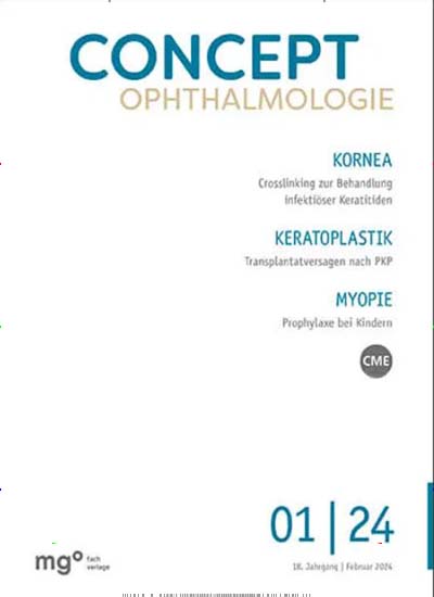 Titelbild der Ausgabe 1/2024 von Concept Ophthalmologie. Diese Zeitschrift und viele weitere Pflegezeitschriften und medizinische Fachzeitschriften als Abo oder epaper bei United Kiosk online kaufen.