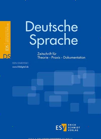 Titelbild der Ausgabe 1/2020 von Deutsche Sprache (DS). Diese Zeitschrift und viele weitere Wissenschaftsmagazine als Abo oder epaper bei United Kiosk online kaufen.