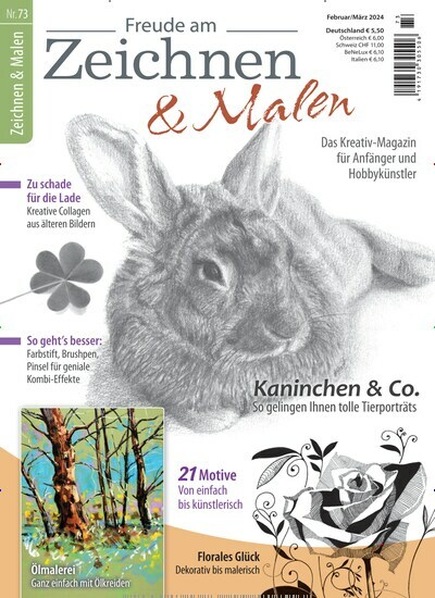 Titelbild der Ausgabe 73/2024 von Freude am Zeichnen & Malen. Diese Zeitschrift und viele weitere Elternzeitschriften und Tierzeitschriften als Abo oder epaper bei United Kiosk online kaufen.