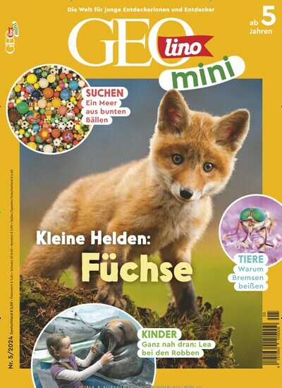Titelbild der Ausgabe 5/2024 von GEOlino mini. Diese Zeitschrift und viele weitere Jugendzeitschriften und Kinderzeitschriften als Abo oder epaper bei United Kiosk online kaufen.
