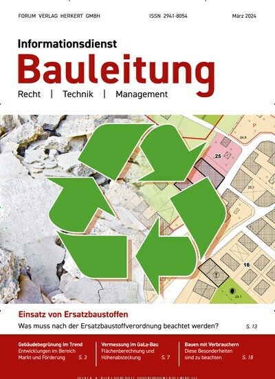 Titelbild der Ausgabe 2/2024 von Informationsdienst Bauleitung. Diese Zeitschrift und viele weitere Architekturzeitschriften und Bauzeitschriften als Abo oder epaper bei United Kiosk online kaufen.
