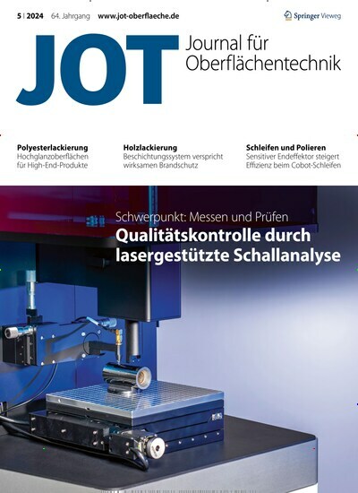 Titelbild der Ausgabe 5/2024 von JOT Journal für Oberflächentechnik. Diese Zeitschrift und viele weitere Industriemagazine und Handwerkmagazine als Abo oder epaper bei United Kiosk online kaufen.