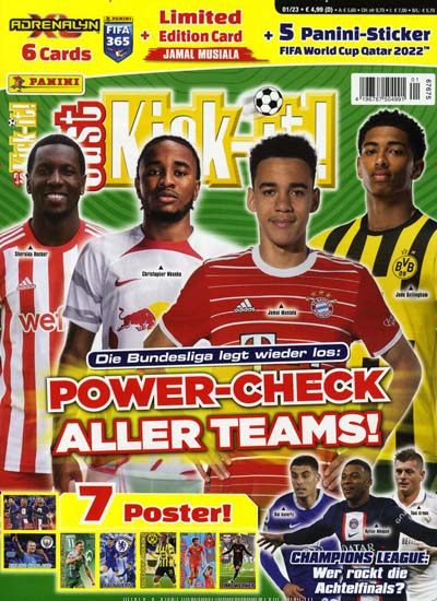 Titelbild der Ausgabe 1/2023 von Just Kick-it!. Diese Zeitschrift und viele weitere Jugendzeitschriften und Kinderzeitschriften als Abo oder epaper bei United Kiosk online kaufen.