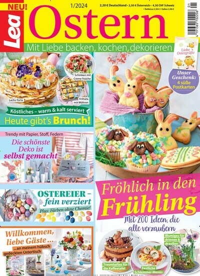 Titelbild der Ausgabe 1/2024 von Lea Ostern. Diese Zeitschrift und viele weitere Kochzeitschriften und Backzeitschriften als Abo oder epaper bei United Kiosk online kaufen.