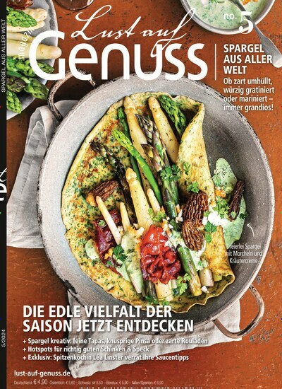 Titelbild der Ausgabe 5/2024 von Lust auf Genuss. Diese Zeitschrift und viele weitere Kochzeitschriften und Backzeitschriften als Abo oder epaper bei United Kiosk online kaufen.