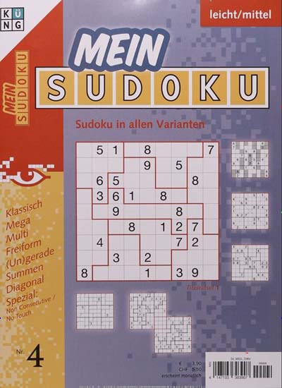 Titelbild der Ausgabe 4/2024 von Mein Sudoku. Diese Zeitschrift und viele weitere Groschenromane und Rätselhefte als Abo oder epaper bei United Kiosk online kaufen.