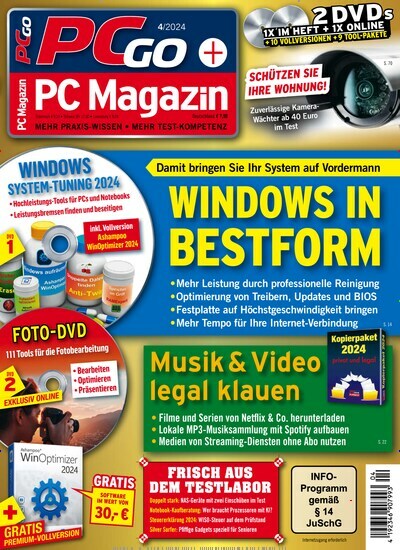 Titelbild der Ausgabe 4/2024 von PC Magazin. Diese Zeitschrift und viele weitere Computerzeitschriften, Tabletmagazine und Smartphonemagazine als Abo oder epaper bei United Kiosk online kaufen.