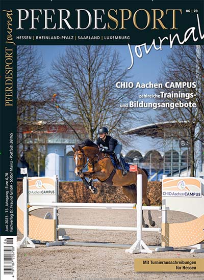 Titelbild der Ausgabe 12/2023 von Pferdesport Journal, Ausgabe Hessen. Diese Zeitschrift und viele weitere Freizeit-Fachmagazine und Hobby-Fachzeitschriften als Abo oder epaper bei United Kiosk online kaufen.