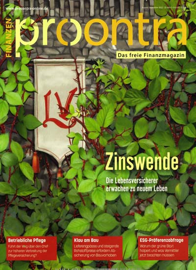 Titelbild der Ausgabe 4/2022 von procontra. Diese Zeitschrift und viele weitere Businessmagazine als Abo oder epaper bei United Kiosk online kaufen.