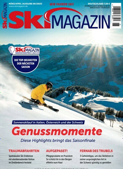 Titelbild der Ausgabe 6/2023 von SkiMagazin. Diese Zeitschrift und viele weitere Sportmagazine als Abo oder epaper bei United Kiosk online kaufen.